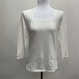 Jones New York Women's Top Large White Square Neck